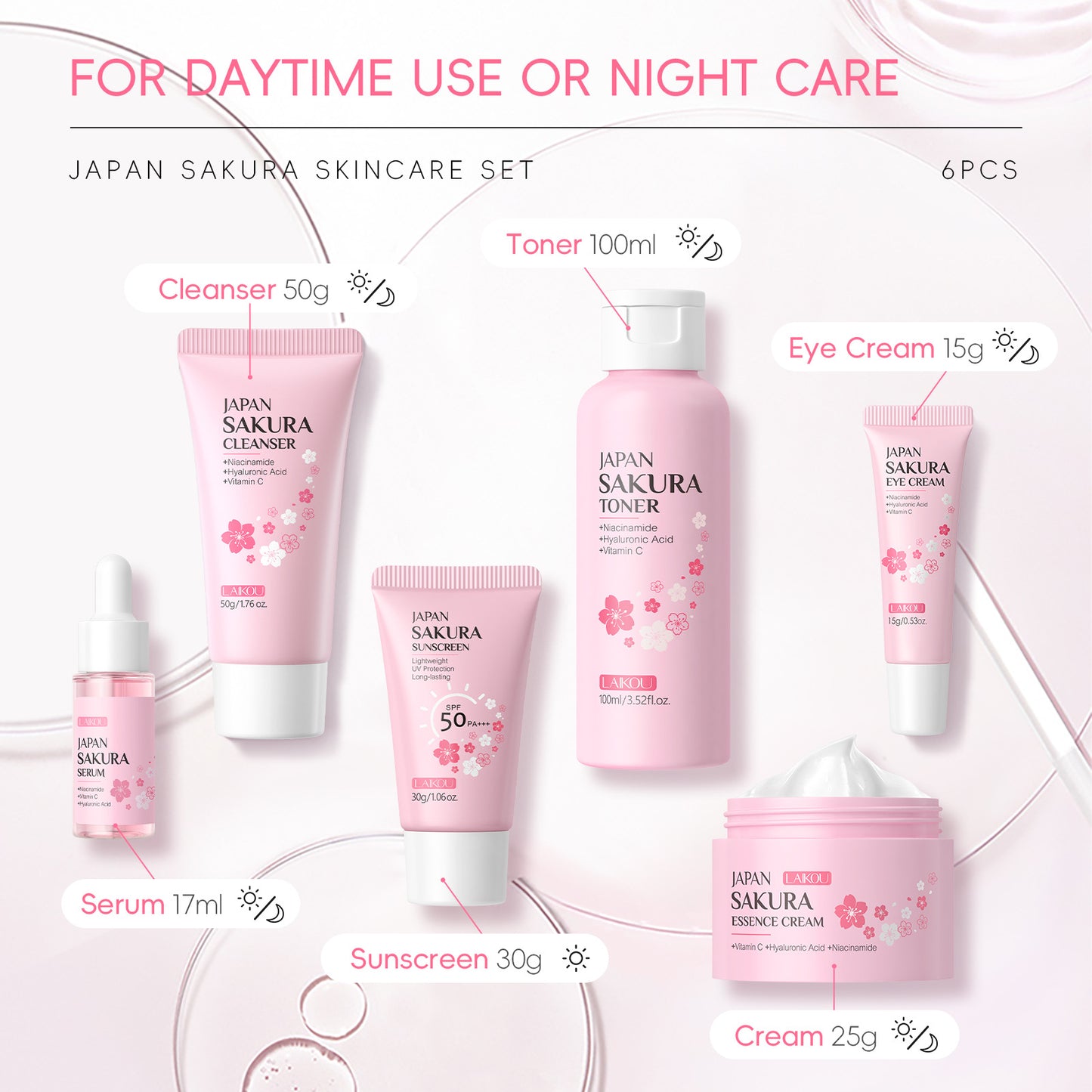 Sakura Skincare Six-Piece Set