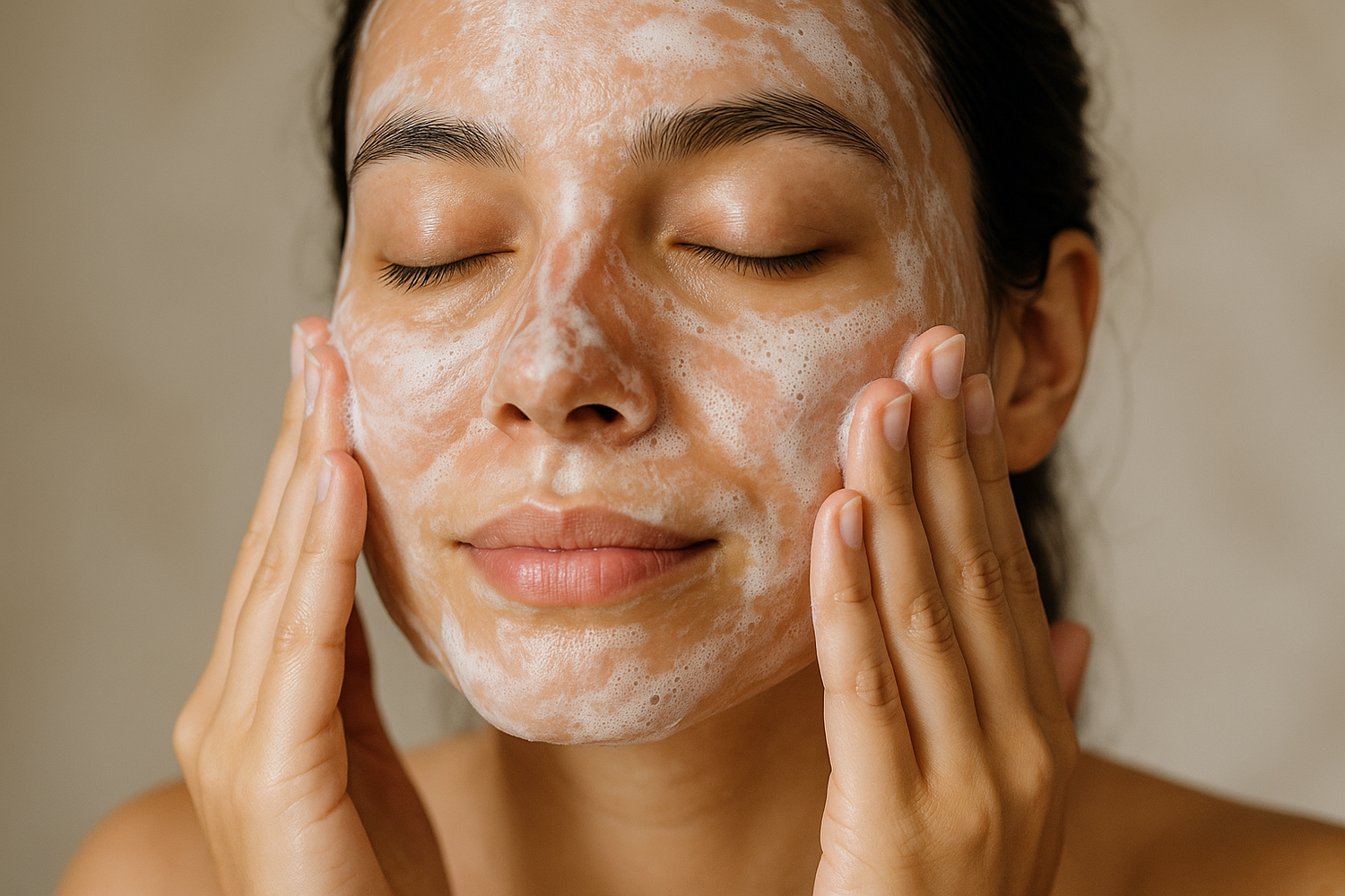 more of a portrait of the face without the tap